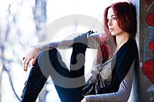 Red hair city girl