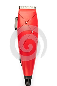 Red hair clipper on a white background