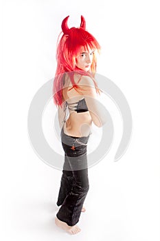 Red hair devil girl