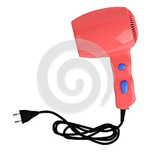 Red hair dryer