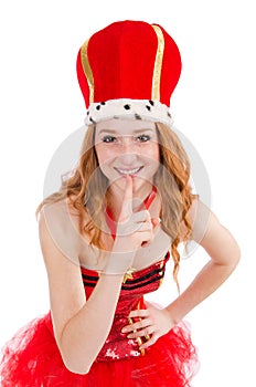 Red hair girl in carnival costume