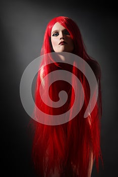 Red hair woman hairstyle