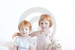 Red-haired brother and sister