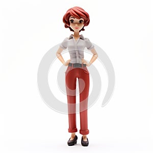 Red Haired Cartoon Figure In Miwa Komatsu Style