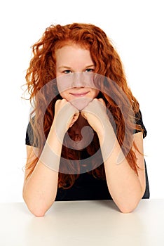 Red-haired girl photo