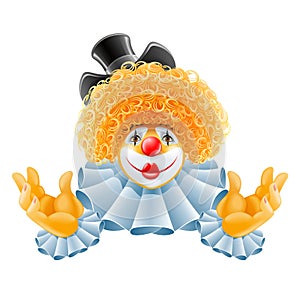 Red-haired smiling clown