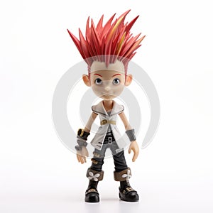 Red-haired Toy: A Unique Swordpunk Mori Kei Character With Twisted Spiky Mounds