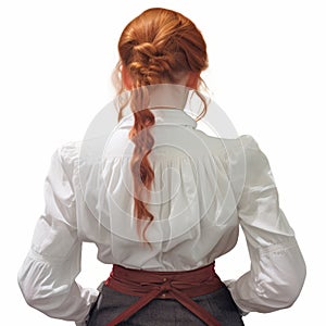 Red Haired Victorian Woman In Traditional Dutch Attire