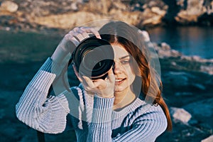 red-haired woman photographer nature rocky mountains professional