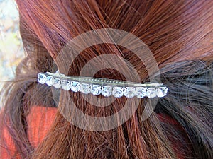 Red hairstyle detail