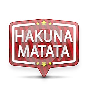Red hakuna matata web speech bubble with stars isolated