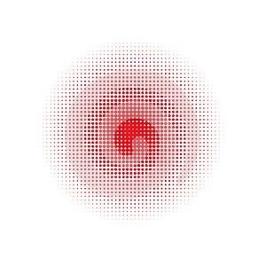 Red Halftone Gradation. Vector Illustration. Abstract Shape. Texture Element. Dot Element. Circle Element. Gradient Grunge. Round