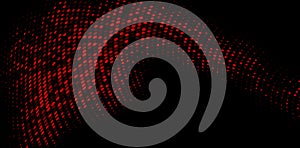 Red Halftone Wave Pattern on Black Background