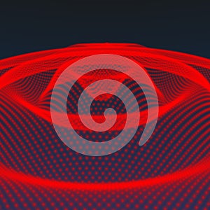 Red halo wave background