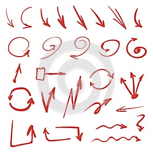 Red Hand Drawn Arrows