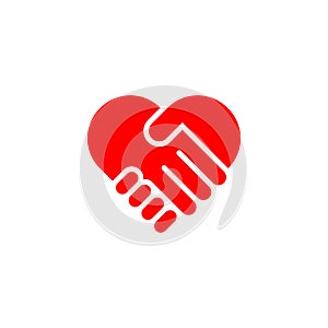 red hand palm care love symbol vector icon