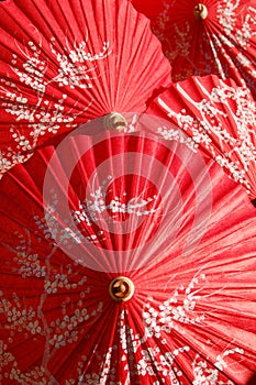 Red handmade parasol