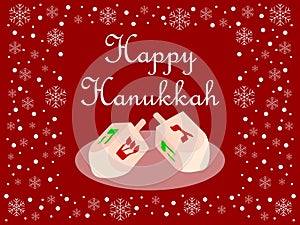 Red Happy Hanukkah Card