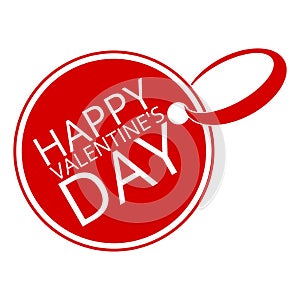 Red Happy Valentines day bargain icon