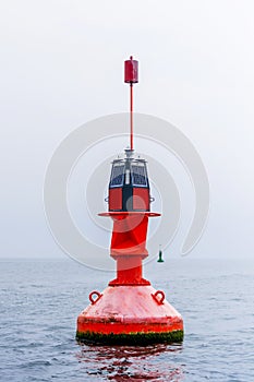 Red harbor entrance buoy