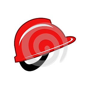 Red hard hat construction helmet design illustration
