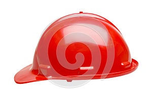 RED HARD HAT ON WHITE BACKGROUND