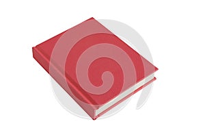 Red hardback book on white background photo