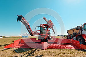 Red harvester on exhibition