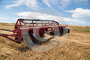 Red Harvesting Machine