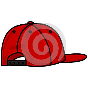 Red Hat Snapback Cap Backward Illustration Vector