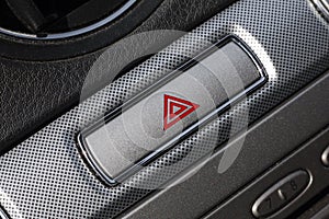 Red hazard in car interior.