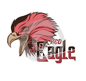 Red Head Eagle Vector Art
