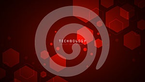 Red health hexagon technology abstract vector background,modern innovation technology business background,futuristic tech backgrou