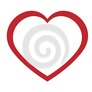 Heart. Love flat icon. Red stroke