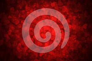 Red heart abstract background, Red heart bokeh valentine background