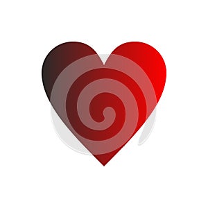 Red Heart.Abstract heart shape. Vector illustration.Heart icon in flat style. The heart as a symbol of love. Elegance.