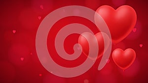 Red Heart Balloons Background