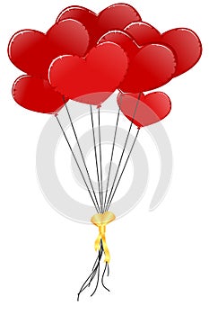 Red heart baloons