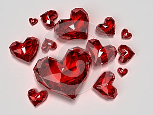 Red heart brilliants