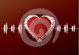 Red heart cardiogram photo