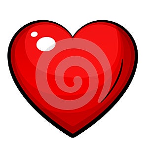 red heart cartoon design isolated