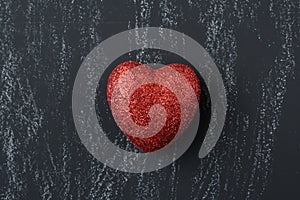 Red Heart on a Chalkboard