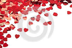 Red heart confetti