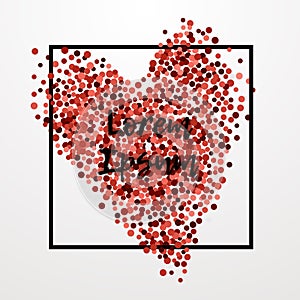 Red heart confetti Vector illustration