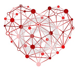 Red heart with connecting points