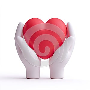 AI-Generated Heart in Hands