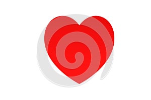 Red heart icon isolated on white background.