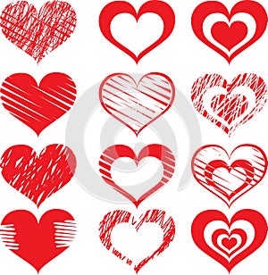 Red heart icon set2