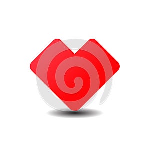 Red Heart Icon vector. Color simple flat icon on white background