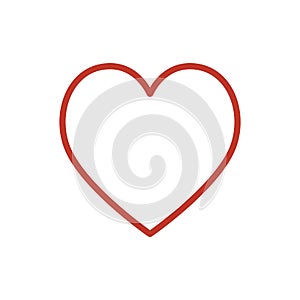 Red heart icon vector. Line color love symbol isolated. Trendy flat outline ui sign design. Thin li